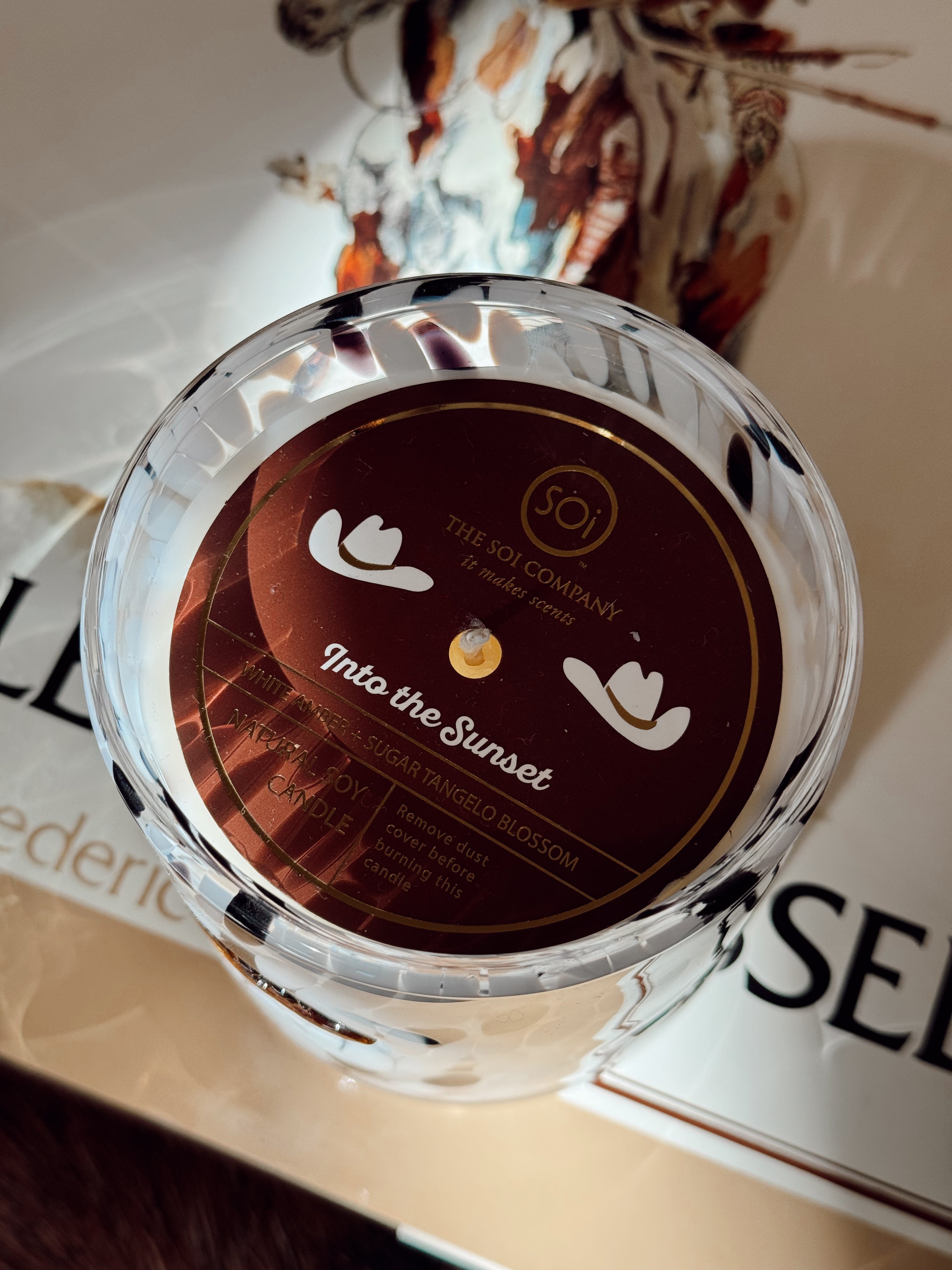 The Into the Sunset Cowboy Hat Candle