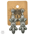 Western silver butterfly concho earring