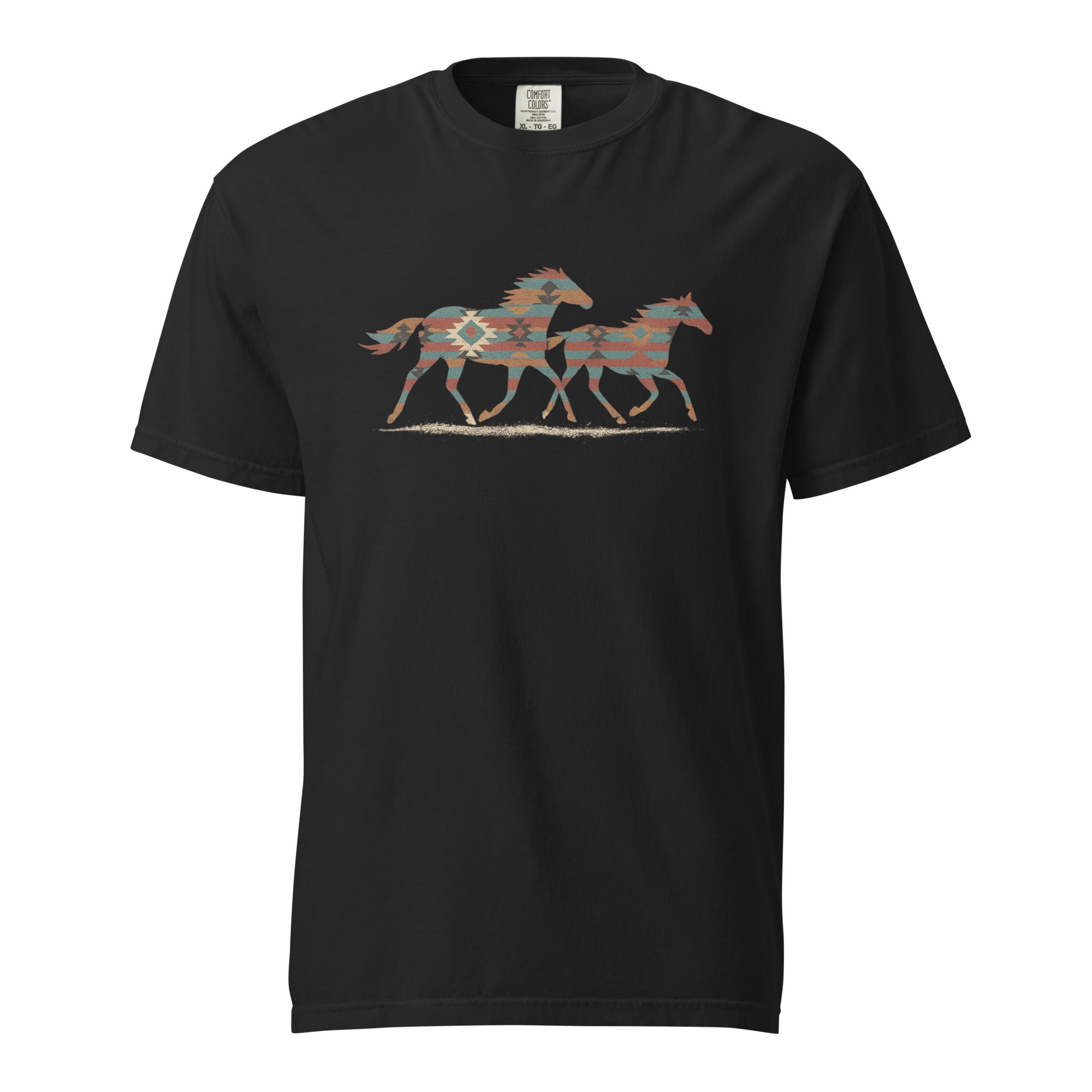 Tribal Running Horses Heavyweight T-Shirt